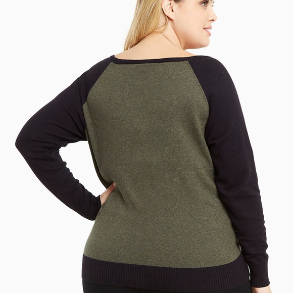 SOLD! Torrid Love Heart Sweater Moss Green Sz. 0X - Picture 2 of 8